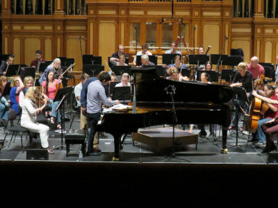 Behzod Abduraimov rehearsing the "Rach 3" with the Adelaide Symphony Orchestra under Martyn Brabbins on 23rd May 2014 in the Adelaide Town Hall