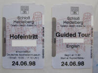 Schloss Heidelberg admission ticket