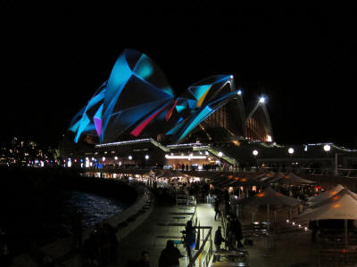 Sydney Opera House lit up for Lang Lang concert 8th June 2011
