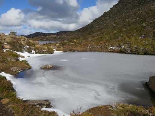 Frozen pond at Tarn Shelf, Mt Field National Park, Tasmania (Aug 2014) - cvxmelody photo