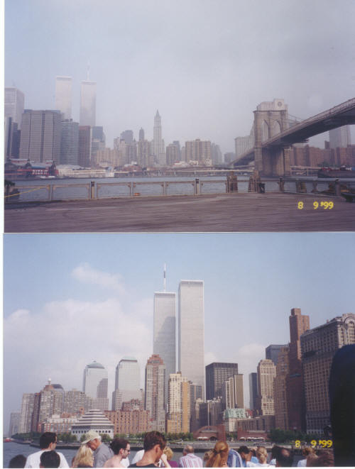 Views of the World Trade Center from Brooklyn & Statue of Liberty Ferry (Sep 8, 1999 NYC)