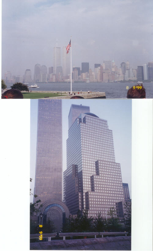 views of the World Trade Center - Ellis Island & World Financial Center (Sep 8, 1999 NYC)