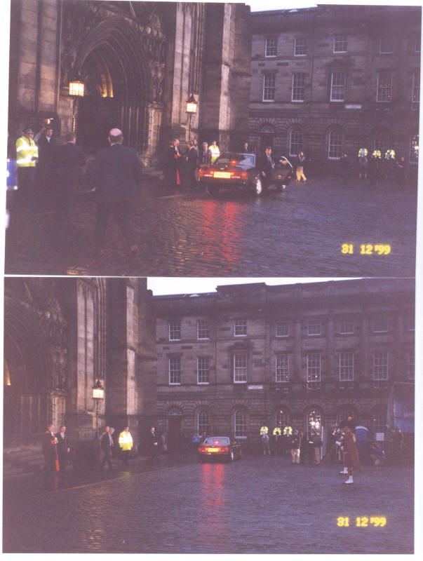 Prince Charles arrives at St Giles' Cathedral in Edinburgh (New Year's Eve 1999)