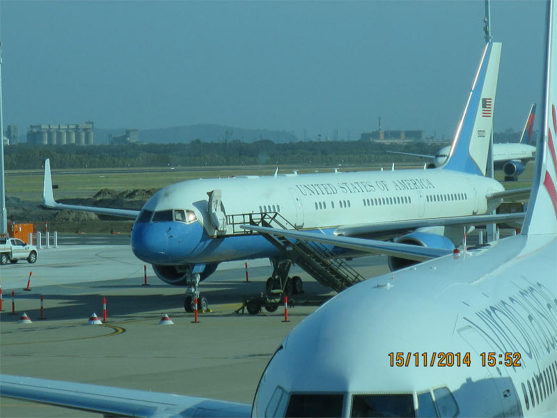 G20 Summit in Brisbane 2014 - US Government plane on tarmac of Brisbane Airport [cvxmelody photo]