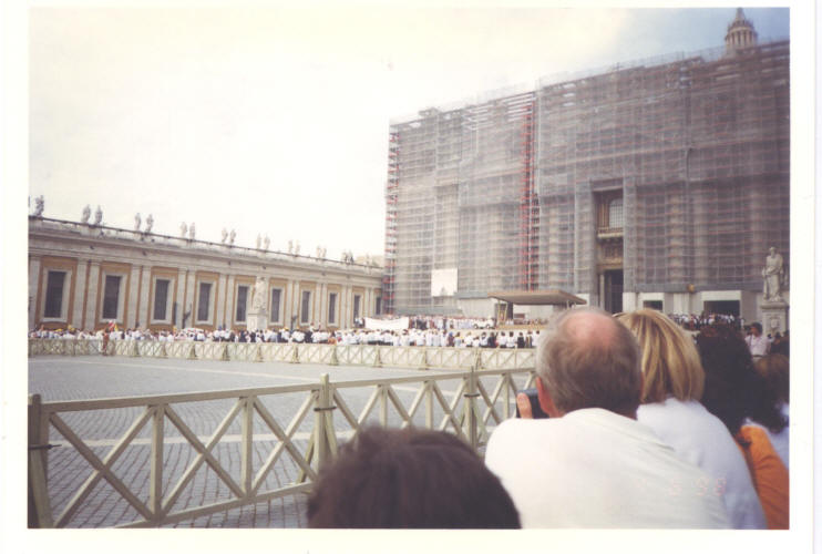 Pope John Paul II makes public appearance in St Peters Square in the Vatican (June 1998)
